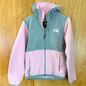 The North Face Denali Heavy Fleece Pink/ Gray Full Zip Hoodie Jacket